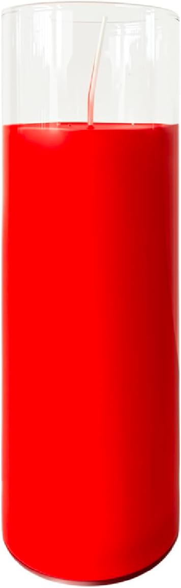 2.24x7 inch Red Devotional Candles in Glass Jar - 1 Piece - 120 Hours – Prayer Candle - Tall Pillar Candles for Religious, Memorials, Party Decor