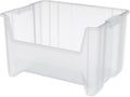 Akro-Mils 13017 Stak-N-Store Heavy Duty Stackable Open Front Plastic Storage Container Bin, (15" x 20" x 12-1/2"), Clear, (3-Pack)