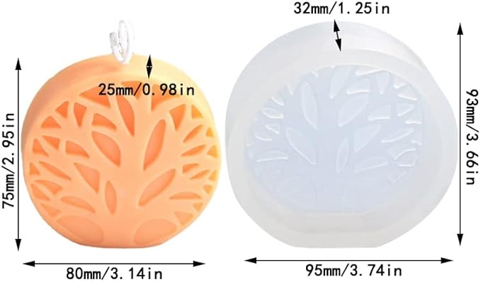 Cestony 3D Tree of Life Silicone Molds for Making Candle Resin Pillar Aromatherapy Gypsum Wax Soap Flower Specimen Clay Craft