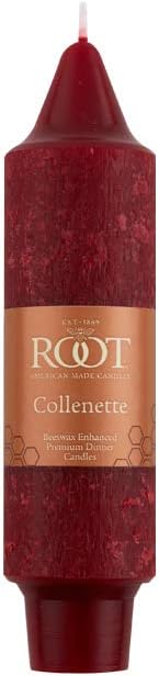 Root Candles Unscented Dinner Candles Premium Beeswax Blend Boxed Candle Set, Garnet, 5-Inch, 8-Count