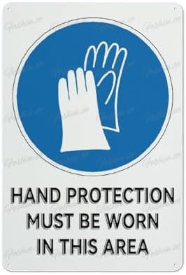 Hand Protection 2 Aluminum Sign Indoor & Outdoor Use Safety Warning Sign 12"X8"