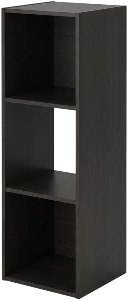 Furnifact Espresso Bookcase with Wood Construction, Tall Storage, Modern Design, Compact Size, Ideal for Home or Office Organization