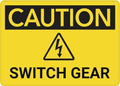 Caution Switch Gear Sign Warning Tin Sign Home Kitchen Farm Garden Garage Wall Decor 12X8Inch