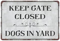 Metal Sign Caution Dog In Yard Keep Gate Closed Sign Aluminum Sign Fade Resistant Easy Mounting Indoor/Outdoor Use Sign 12X8 Inch