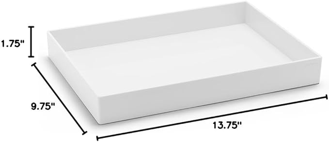 Poppin Large Accessory Tray, White, Rectangular