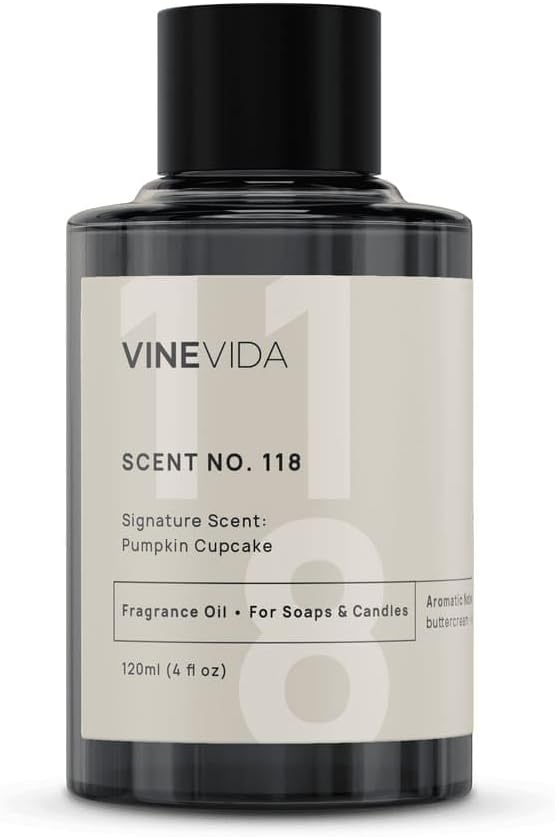 VINEVIDA [4 oz] Pumpkin Cupcake; Fragrance Oil for Candle Making and Soap Making - Premium Candle Scents for Soy Candles