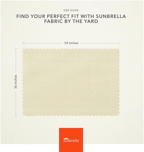 Sunbrella Outdoor Fabric by The Yard | Linen Canvas (Textured) | Official Sunbrella Seller | Indoor or Outdoor Upholstery Fabric for Chairs, Cushions, Drapery, Pillows, Furniture