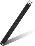 Candle Lighter Electric Arc Lighters for Candle, Long Neck Flameless & Windproof Rechargeable USB, Camping BBQ (Black)