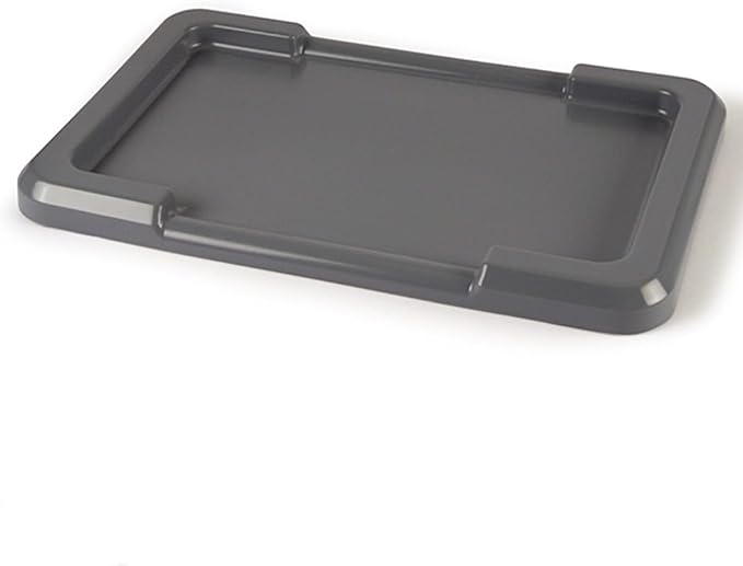 ULTRASOURCE Food Approved Bus Totes/Meat Lug (4 Totes and Matching Lids, Gray)