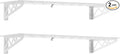 MonsterRax | Garage Wall Shelf Two-Pack White or Hammertone | Three Size Options | Includes Bike Hooks | 300lb Weight Capacity (White, 12''x36'') MR-WS1 12x36-W