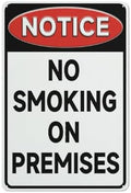 Metal Sign Notice No Smoking On Premises Metal Sign 12""X8"" Aluminum Warning Signs For Property Business Yard House Office, Matel1