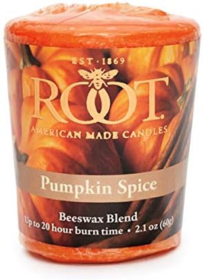 Root Candles Fall Scented Votive Candles Beeswax Blend Premium Handcrafted 20-Hour Votives, 18-Count, Pumpkin Spice