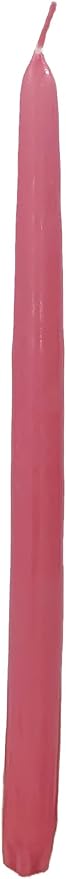 D'light Online Elegant 10" Unscented Rosewood Blush Pink Taper Candles, Premium Quality Hand-Dipped Tapered Candles, Dripless and Smokeless - Set of 12 Individually Wrapped (10 Inch, Rosewood Pink)