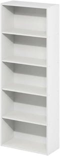Furnifact White Bookcase with Sturdy Wooden Construction, Simple Open Design, Ideal for Home and Office Storage, Stylish and Durable Wood Finish