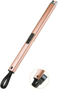 Brigii Electric Lighter, Candle Lighter, Plasma Arc Lighters Windproof & Flameless with Built-in USB Cable Double Safety Switch-Golden Rose