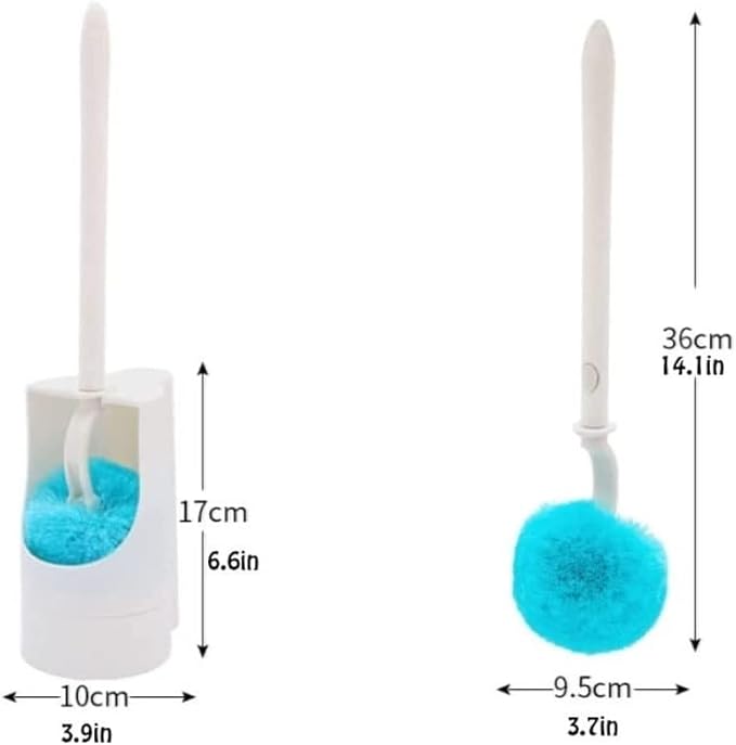 Toilet Brush Toilet Brushes for Bathroom with Holder Long Handle Toilet Brush Microfiber Brush Head for Bathroom Toilet Cleaning Toilet Tools (Blue 36 * 9.5cm)
