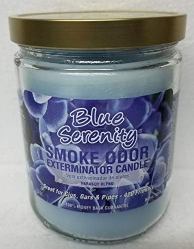 Smoke Odor Exterminator 13 oz Jar Candles Blue Serenity, Assortment (8) Includes Blue Serenity, Winter Wind, Ocean Breeze, Nag Champa, Bamboo Breeze, Island Rain, Sea Glass & Sandalwood.
