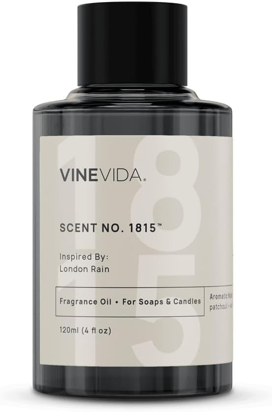 VINEVIDA [120mL] London Rain Fragrance Oil for Candle Making - Natural Candle Oil Scents - Soap Making Essential Oil - Made in USA