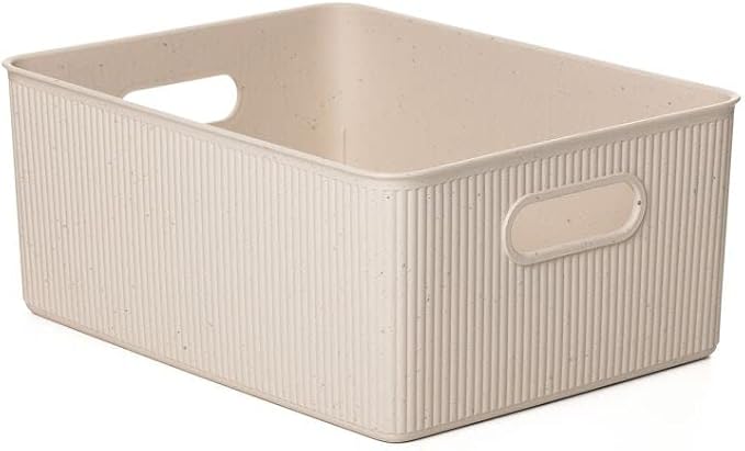 Superio Eco-Friendly Decorative Plastic Storage Bin - Plastic Basket Open Home Storage Organizer Basket, Container Boxes for Organizing Closet Storage Bins for Shelves Drawer Shelf (15 Liter)