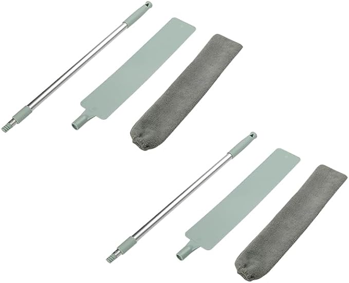 Saker Retractable Gap Dust Cleaning Artifact, Telescoping Bendable Microfiber Duster for High Ceilings, Under Furniture & Hard-to-Reach Areas, Washable Extendable Dusting Tool (2 Sets)