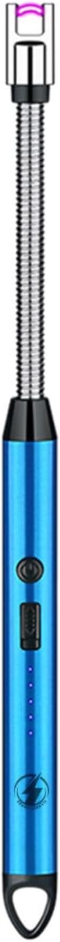Bend-It Flexible Neck Arc Lighter — USB Rechargeable, Windproof & Flameless | Long Reach for Deep Jar Candles, Stove, BBQ & Fireplace - Blue