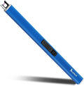 SUPRUS Fluorescent Lighter Glows in The Dark Electric Lighter Candle Lighter Rechargeable USB Arc lighters with Safety Lock Windproof Flameless Plasma for Candle BBQ Camping (Blue)