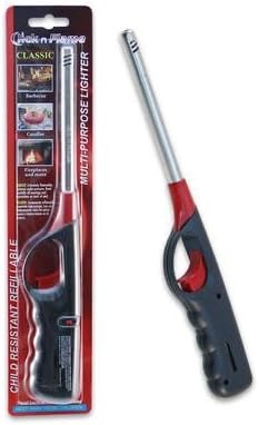 Click N Flame BBQ Kitchen Long Reach Lighter for All Occasion Candle Grill Stove Outdoor Camp Refillable Lighter - 3 Pack