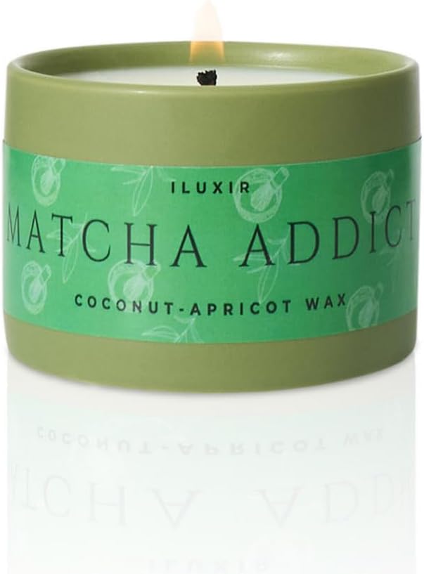 Matcha Scented Candle – Green Tea Citrus Sandalwood Aromatherapy Candle, Long Burning, Hand-Poured Coconut Apricot Wax, Non-Toxic, Cruelty-Free - 5 oz for Matcha Enthusiasts