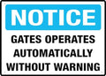 Gates Operates Automatically Without Warning Outdoor, Uv Printed Rust Free Aluminum 12 X 8 In,Yard Sign For Home, Business, Driveway Alert