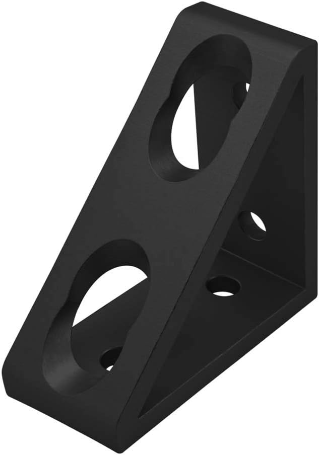 8020, 4336, 15 Series, 4 Hole Aluminum Inside Corner Gusset L Bracket for 80/20 Extruded Aluminum Extrusion Heavy Duty Angle Bracket (Black Anodize, 1)