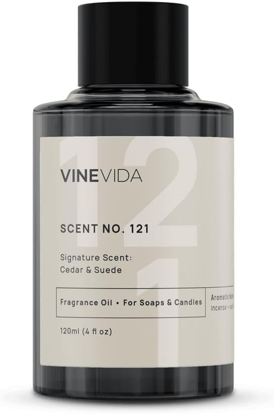 VINEVIDA [4 oz] Cedar & Suede; Fragrance Oil for Candle Making and Soap Making - Premium Candle Scents for Soy Candles