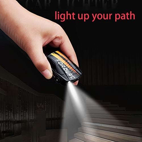 Dual Arc Plasma Lighter - Windproof, Touch-Start with LED Light, USB Rechargeable, Car Shape, Novelty Electric Lighter (Black)