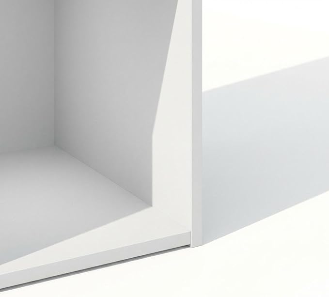 Furnifact Cubic Storage Cabinet Bookcase with 3-Cube Shelves, White Wood Construction, Modern Design for Home Office and Living Room Storage