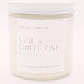 River Birch Candles Sage + White Pine Scented Candle | Premium, All-Natural, Non-Toxic, Soy Candles | 16oz 90 Hr Burn Time | Cozy Relaxing Gifts for Home