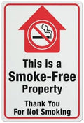 This Is A Smoke Free Property Thank You Sign 12X8 Inch Tin Sign Great For Garden And Yard Wall Decor