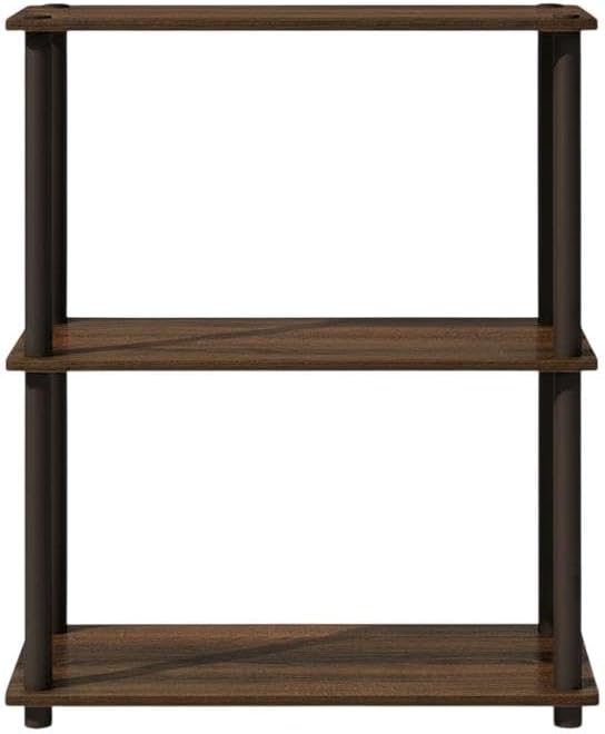 Furnifact Walnut Brown Bookcase with Classic Design, Solid Wood Construction, Adjustable Shelves, Durable Finish, Suitable for Living Room or Office Use