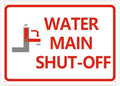 Main Water Shut Off 12”X8” Metal Signs Aluminum Sign Pre-Drilled Holes For Easy Mounting Indoor Or Outdoor Use For Fence Door Or Gate