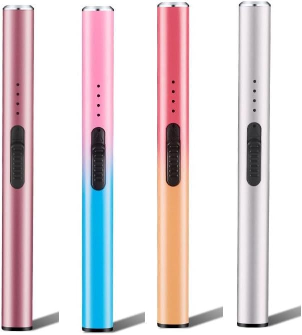Electric Candle Lighter Plasma Arc Lighters Windproof Flameless with Double Safety Switch USB Rechargeable Battery(4pack b)