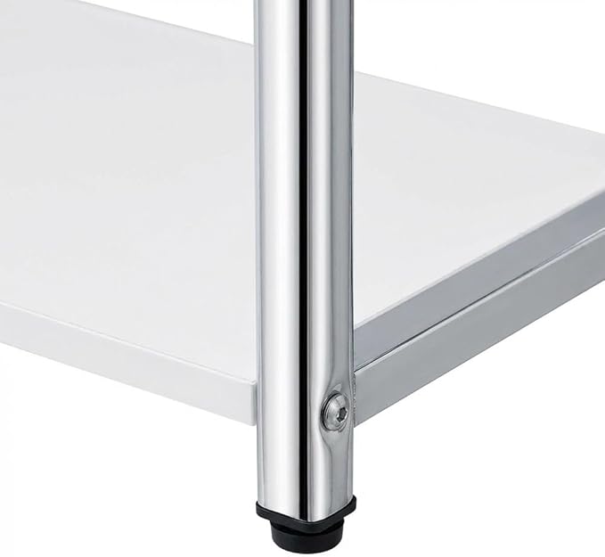 Furnifact White and Chrome Finish Bookshelf with Sturdy Design, Modern Style, Durable Construction, Ideal for Home and Office Storage