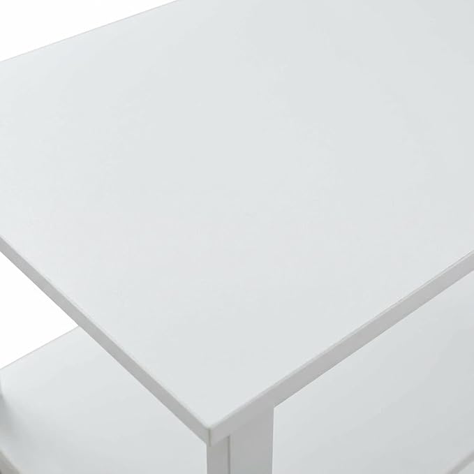 Furnifact White Bookcase with Concealed Drawer, 3 Shelves, Durable Storage Solution, Stylish Home Office and Living Room Organizer