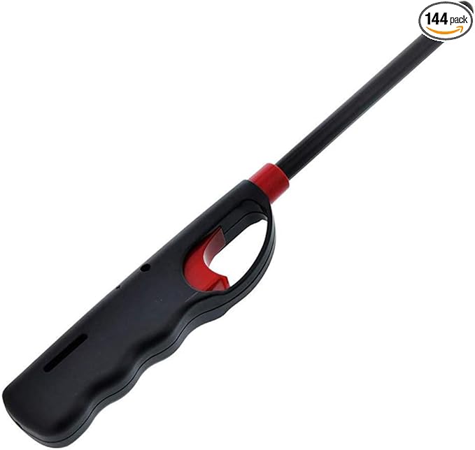 Handi Flame BBQ Grill Click Lighter Refillable Butane Gas Candle Fireplace Kitchen Stove Wind Resitent Long Stem (144)