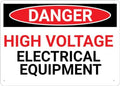 Danger High Voltage Electrical Equipment Sign 12”X8” Metal Signs Aluminum Sign Pre-Drilled Holes For Easy Mounting Indoor Or Outdoor Use For Fence Door Or Gate