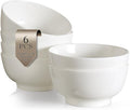 AISBUGUR Ceramic Bowls Set of 6-26OZ Deep Soup Bowls Salad Bowls for Kitchen Microwave & Dishwasher Safe - White Serving Bowls for Cereal, Soup, Pasta, Dessert