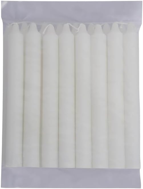Welburn Veda&Co Church Candles - Pack of 24, 19mm x 7" (7 Hour Burn Time), 100% Paraffin Wax, for Memorial, Christmas Eve, Shabbat (White)