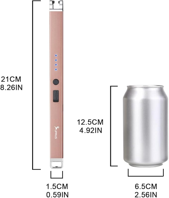 SUPRUS Electric Arc Lighter Windproof Flameless Rechargeable USB Lighter with Safety Lock for Home Kitchen BBQ Candle