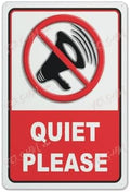 Vintage Tin Sign Quiet Please Library School College University Sign Indoor & Outdoor Use Safety Warning Sign 12""X8"", Acrylic10