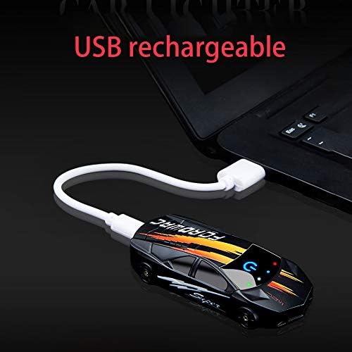Dual Arc Plasma Lighter - Windproof With Battery Indicator, Touch-Start, LED Light, USB Rechargeable, Car Shape Cool Novelty Electric (Colorful)