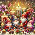 CZYWJMEI Christmas 5D Diamond Painting Kits for Adults Beginners,DIY Gnome Candles Diamond Art Kits,Full Round Drill Diamond Dot Gem Art Kits,Home Wall Decor 13.7x13.7nch