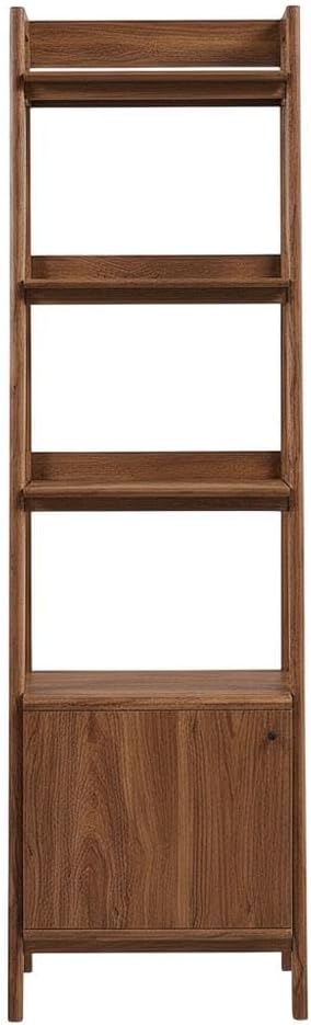 Furnifact Walnut Bookshelf with 21-inch Height, Sleek Wood Construction, Modern Design, Sturdy Stand, Stylish Storage Solution for Living Room, Home Office