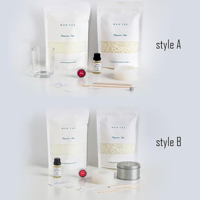SimpleVibesXinPuwei DIY Scented Botanical Jelly Candle DIY Candle Kit House Warming Gift (Style A, Mold Style 3)
